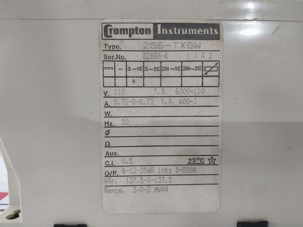 Crompton Paladin 256-txgw Transducer A 0.72-0-0.72