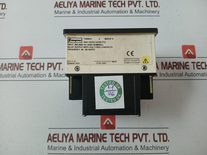 Crompton Synchro Check Relay 380-480V Ac 40-65 Hz Part No: 244-14Gg-szbx-fq