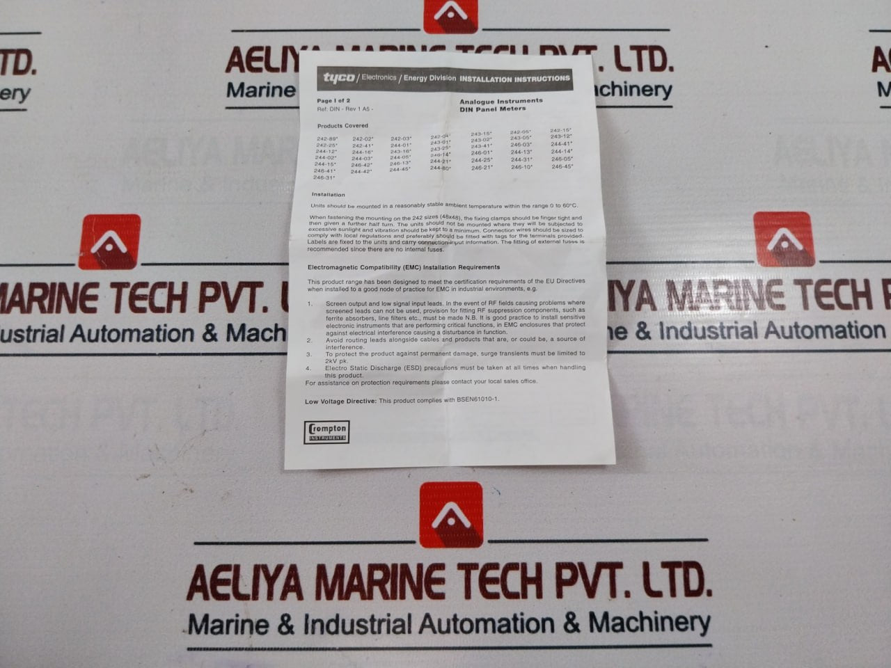Crompton E244-02V-g-sj-sj-c7-br-nc Analogue Instrument Din Panel Meter