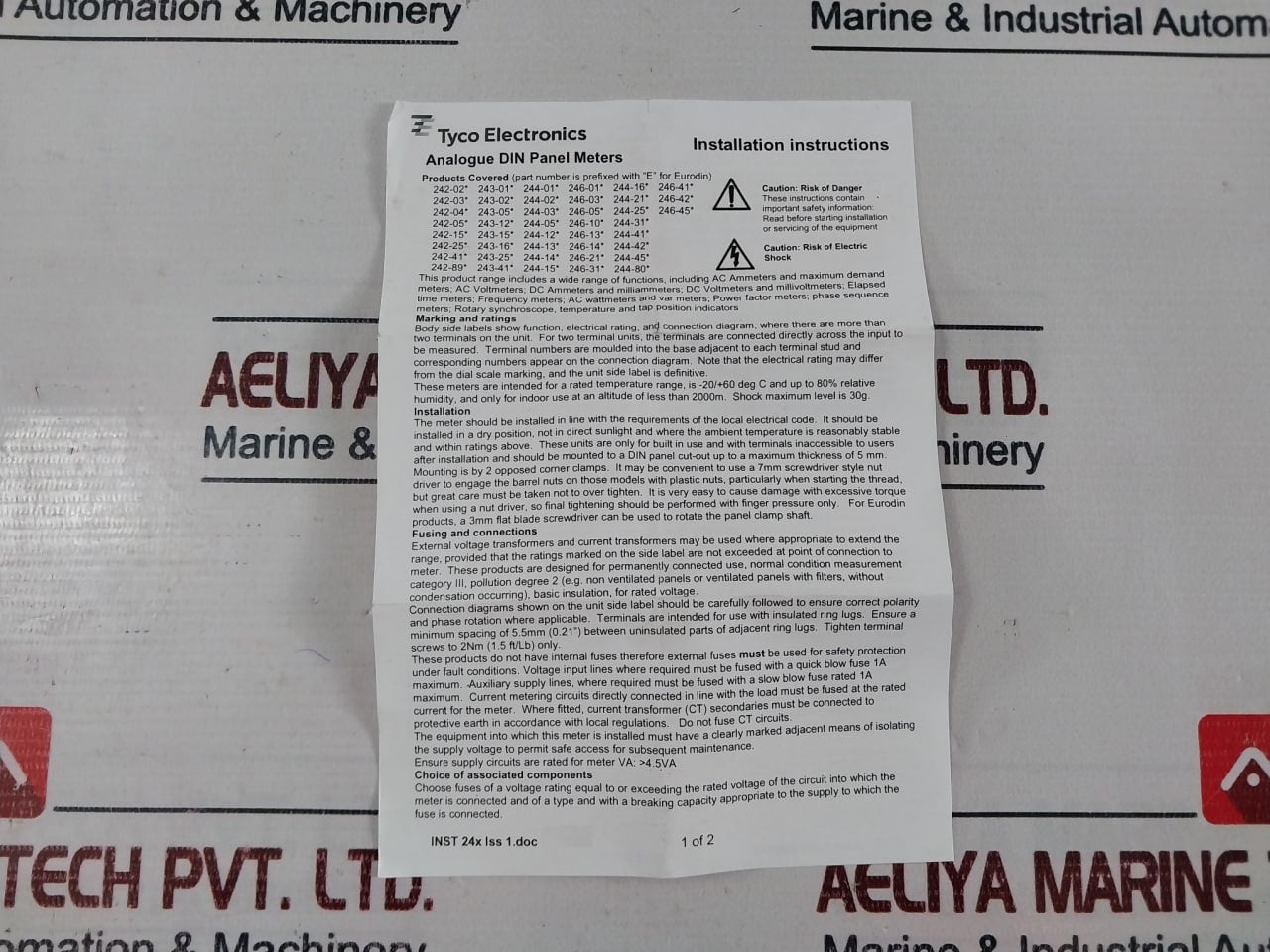 Crompton E244-05V-g-mt-**-er Analogue Din Panel Meter
