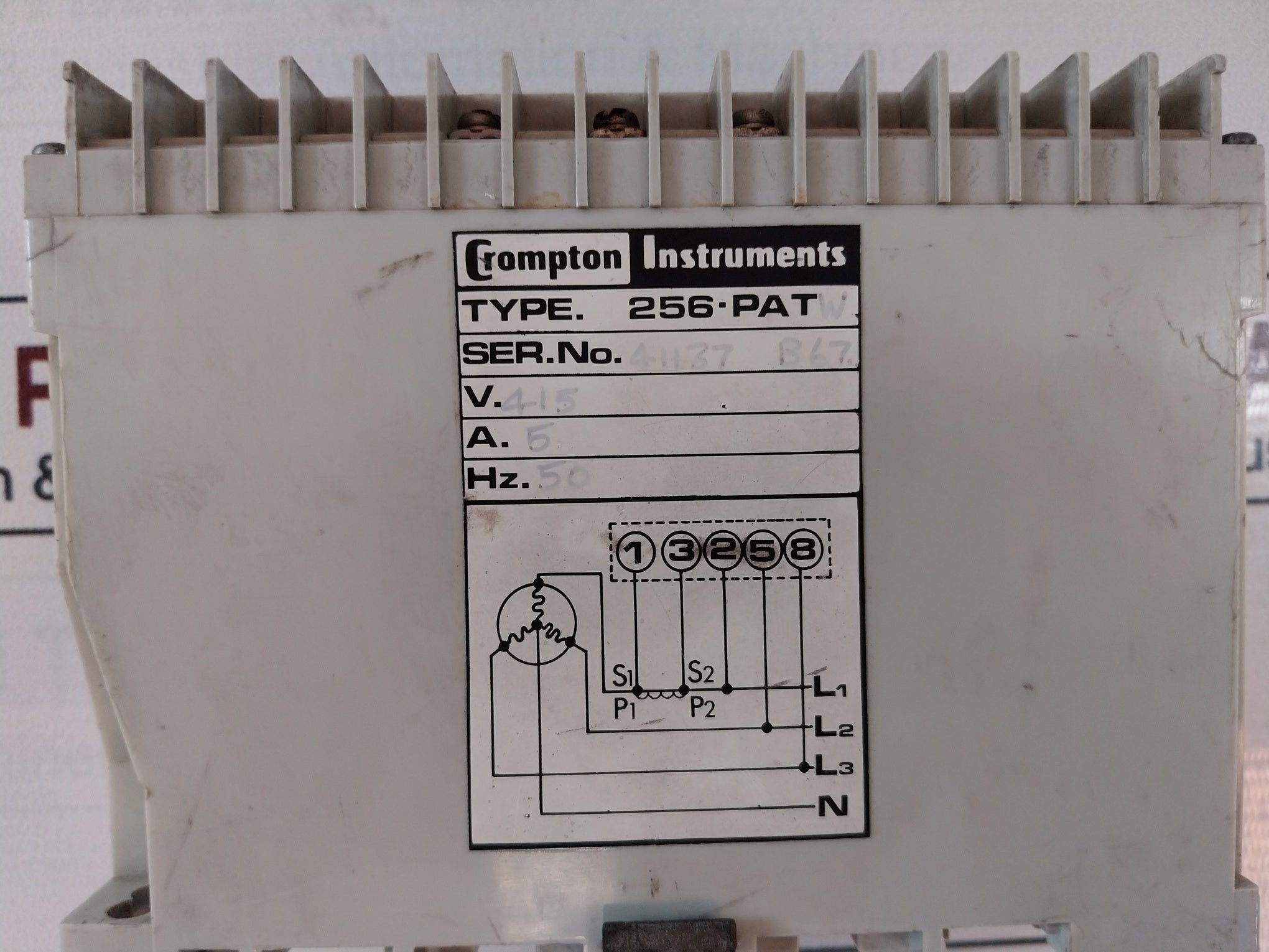 Crompton Instruments 256-patw Reverse Power Relay 415v 5a