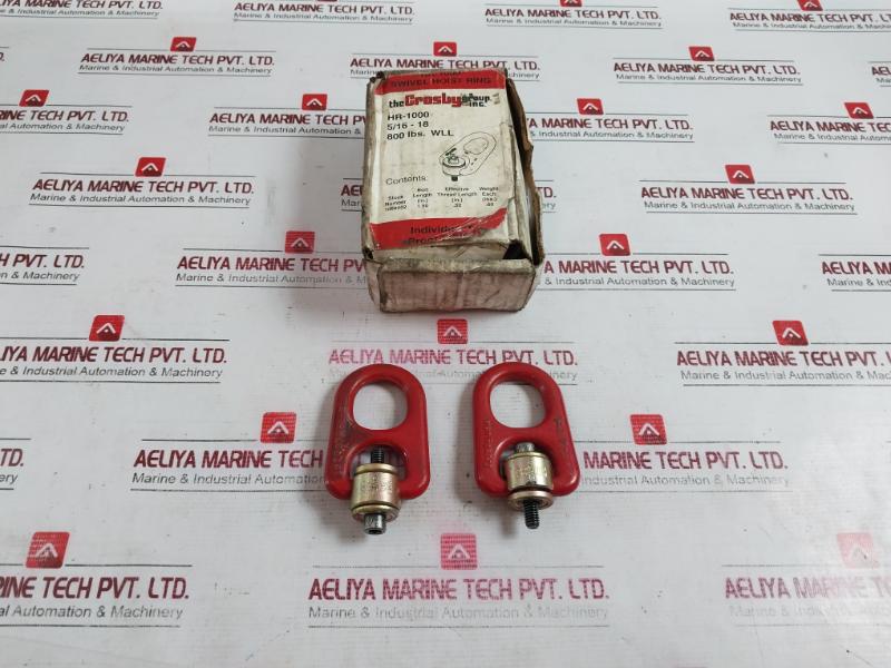 Crosby Hr-1000 Swivel Hoist Ring 1068002 Torque 7 Ft-lbs F-1 7Tf 800 Lbs