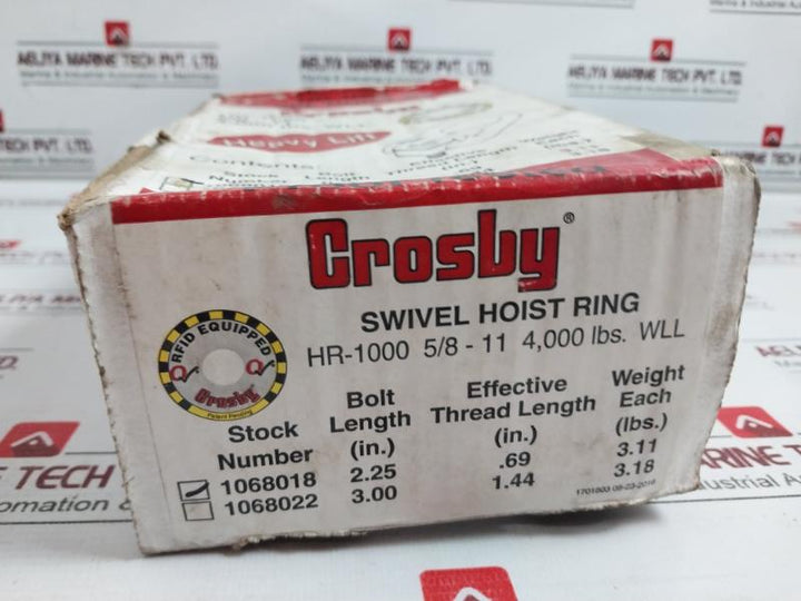 Crosby Hr-1000 Swivel Hoist Ring Torque 60 Ft-lbs F-2 7Vd 4000 Lbs