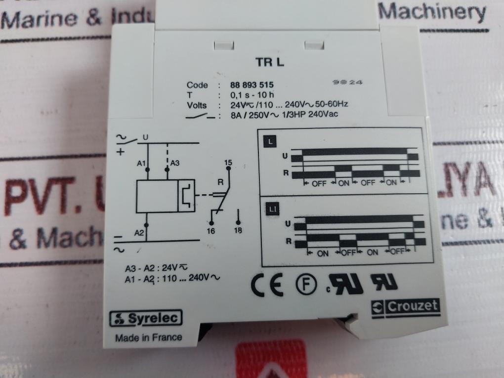 Crouzet 88 893 515 Time Delay Relay 24V/110…240V~50-60Hz