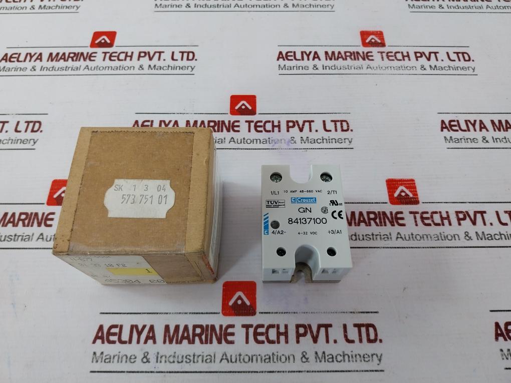 Crouzet Gn 84137100 Solid State Relay 10 Amp, 48-660 Vac, 4-32 Vdc