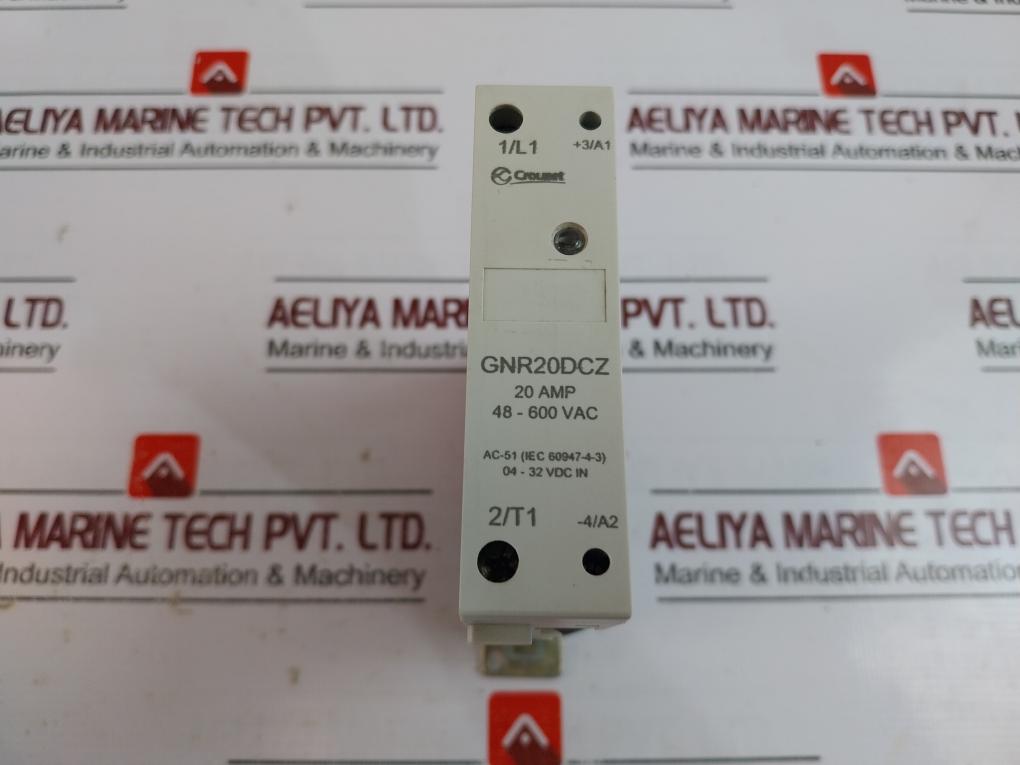 Crouzet Gnr20Dcz Solid State Relay 20A 48-600Vac 04-32Vdc, 20A Ac-51