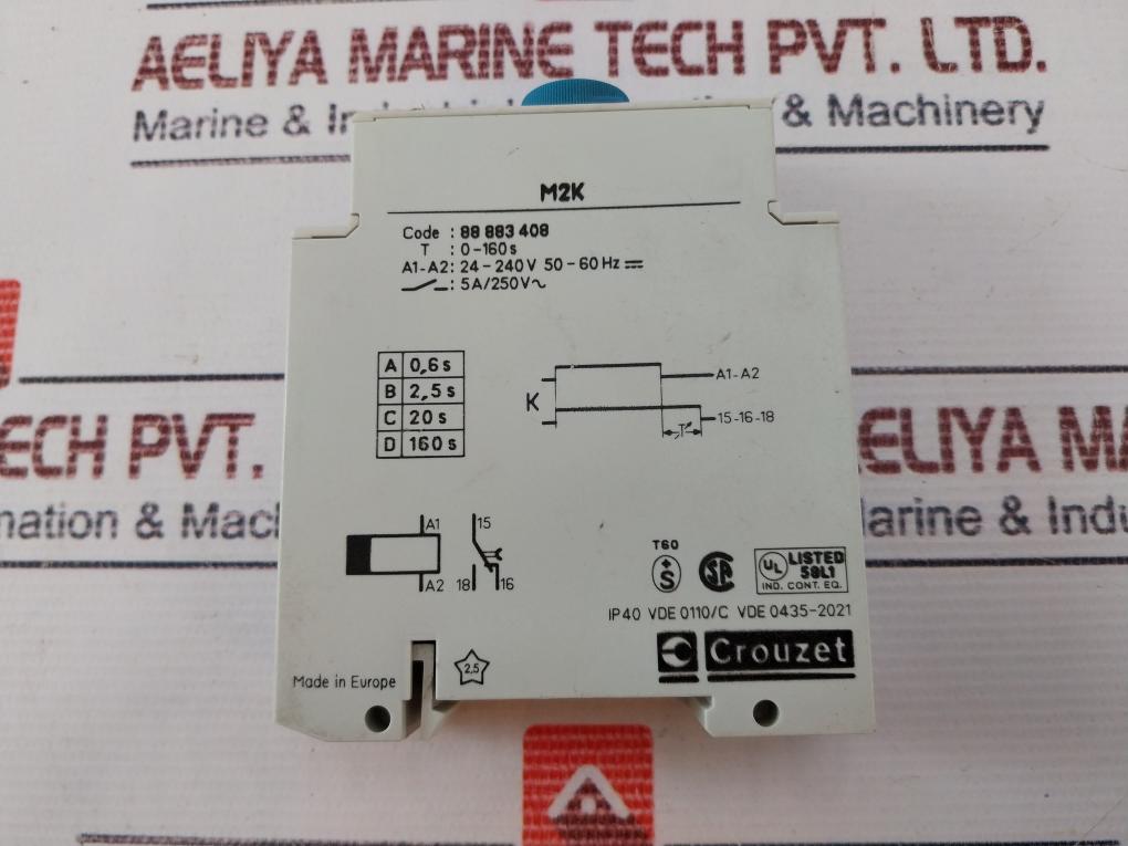 Crouzet M2K 88 883 408 Current Control Relay A1-a2 24-240V 50-60 Hz