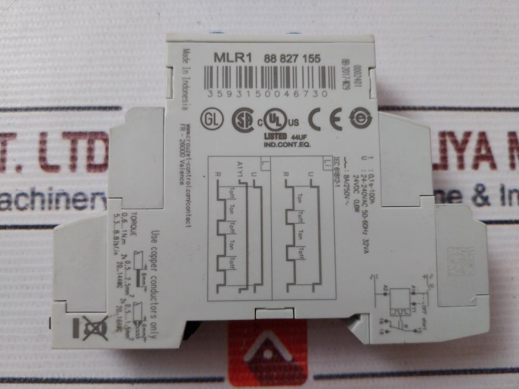 Crouzet Mlr1 Time Relay 0,6…1 N.M