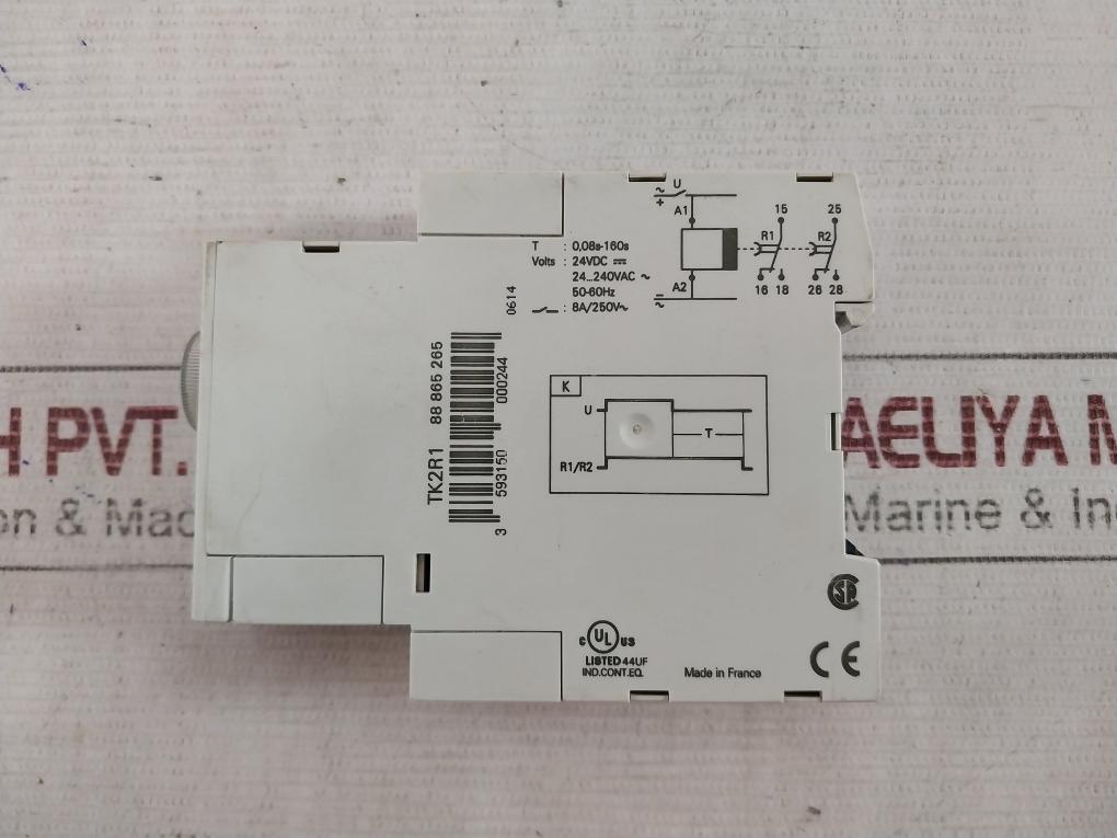 Crouzet Tk2R1 Relay Timer 88865265 24Vdc 24-240Vac 50-60Hz 8A/250V 0,08S-160S