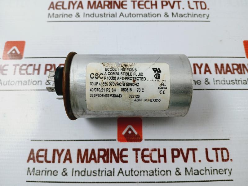 Csc 325P306H37M30A4X Capacitor Run 50/60Hz 370Vac Combustible Fluid Protected