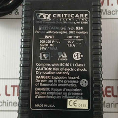 Csi-criticare Systems 924 Power Supply 100-250V 50/60Hz 34W/70Va 442000182