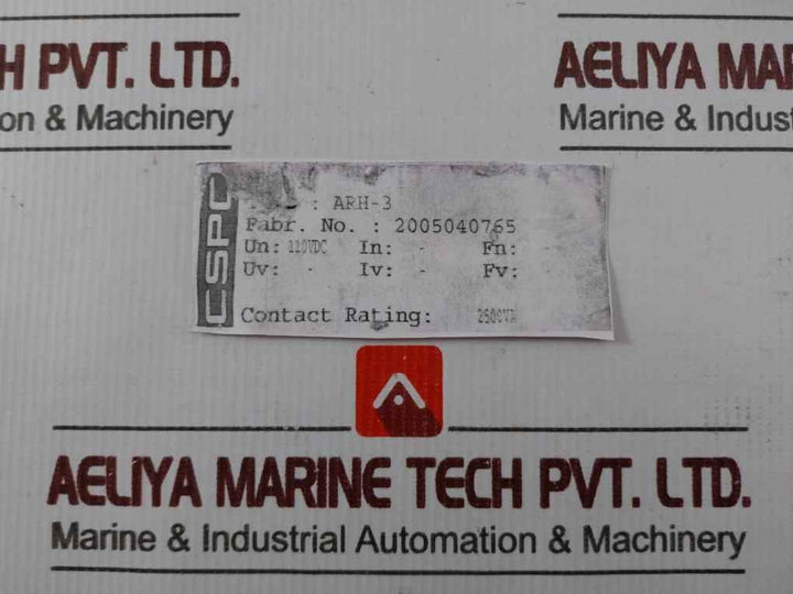 Cspc Arh-3 Relay 110vdc 2500va