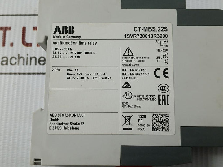Ct-mbs.22S Din-rail Time Relay 24–240 Vac 50/60 Hz Abb