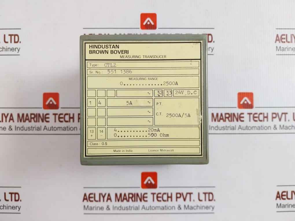 Ctlz Measuring Transducer 0-2500A Hindustan Brown Boveri