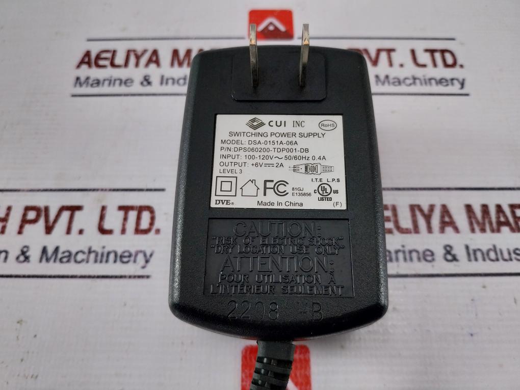 Cui Dsa-0151a-06a Ac/dc Adapter Switching Power Supply 100-120v~50/60hz 0.4a