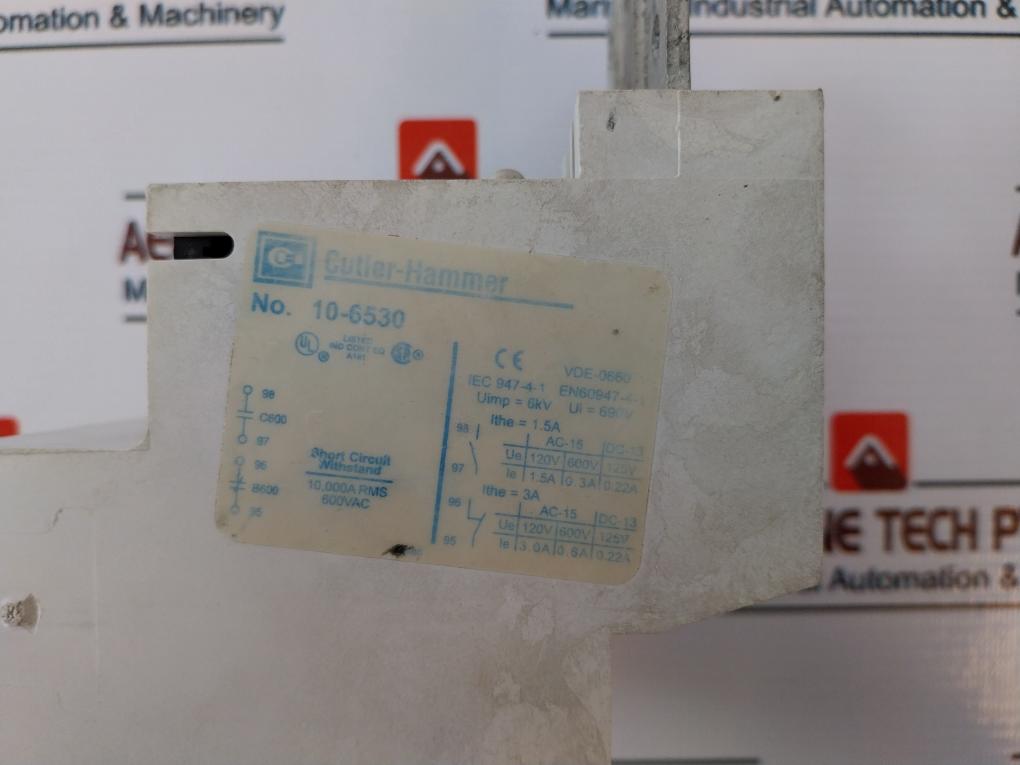 Cutler-hammer 10-6530 Overload Relay 600vac 1.5a