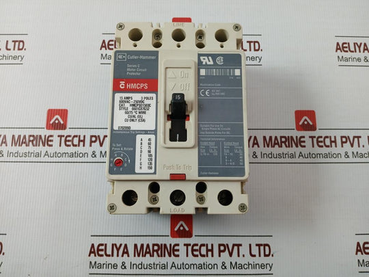Cutler-hammer 250Vdc 3 Pole Hmcps015E0C Motor Circuit Protector