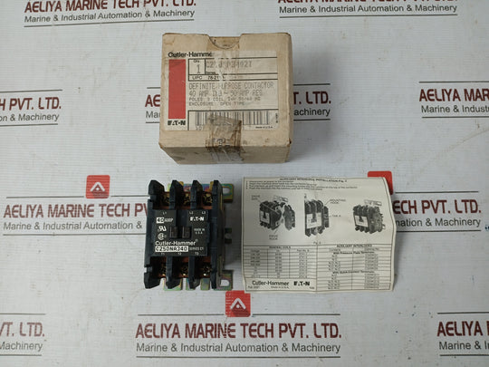 Cutler-hammer C25Dna3402T Definite Purpose Contactor 24V 50-60Hz 7 Lb.In.