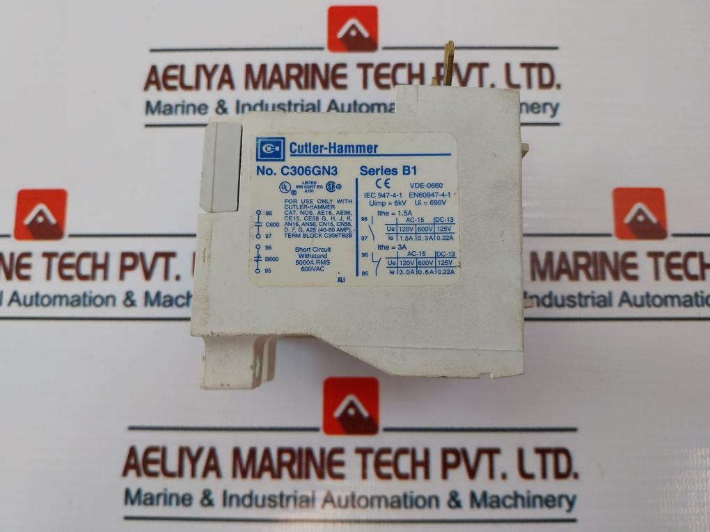 Cutler-hammer C306gn3 Overload Relay 600vac