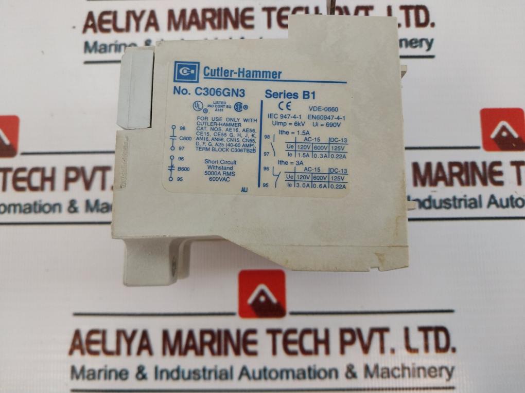 Cutler-hammer C306Gn3 Overload Relay 600Vac