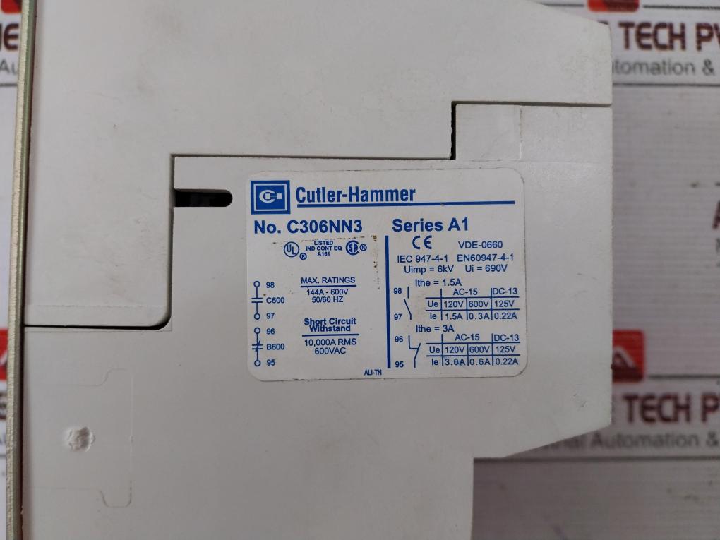 Cutler-hammer C306Nn3 Overload Relay 144A-600V 50/60Hz