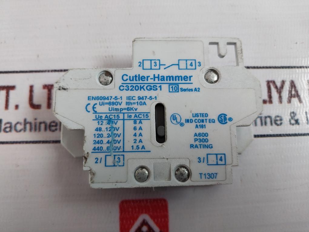 Cutler-hammer C320Kgs1 Auxiliary Contact Block Series A2