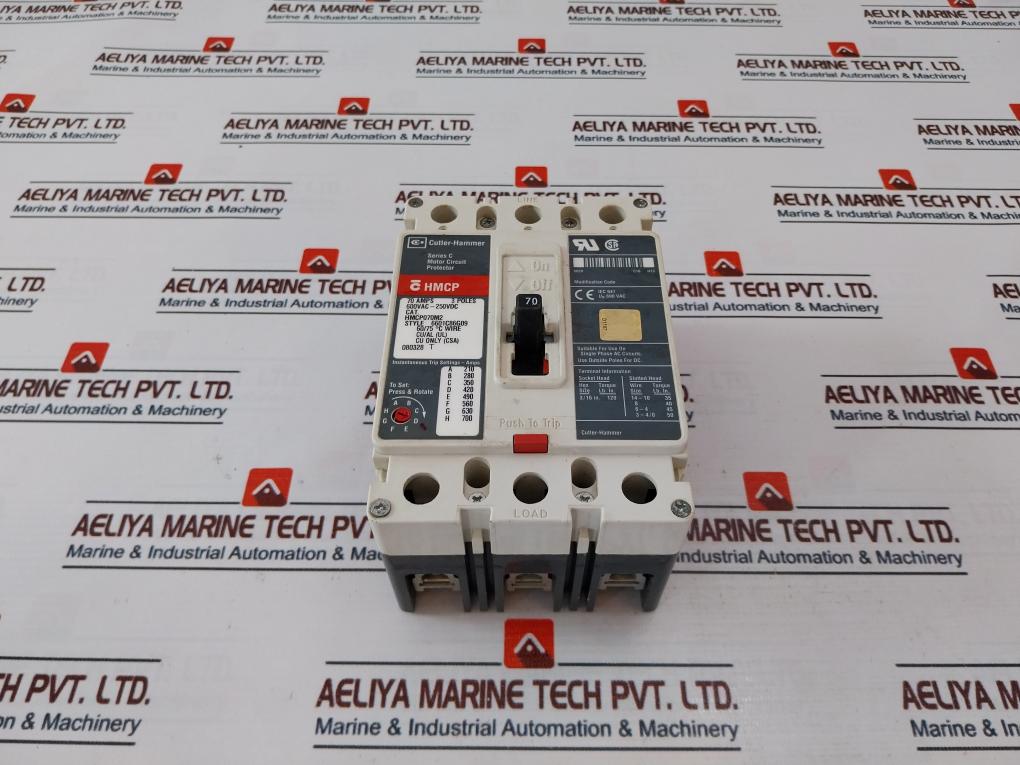 Cutler-hammer Hmcp070M2 3 Pole Circuit Breaker Ser: C