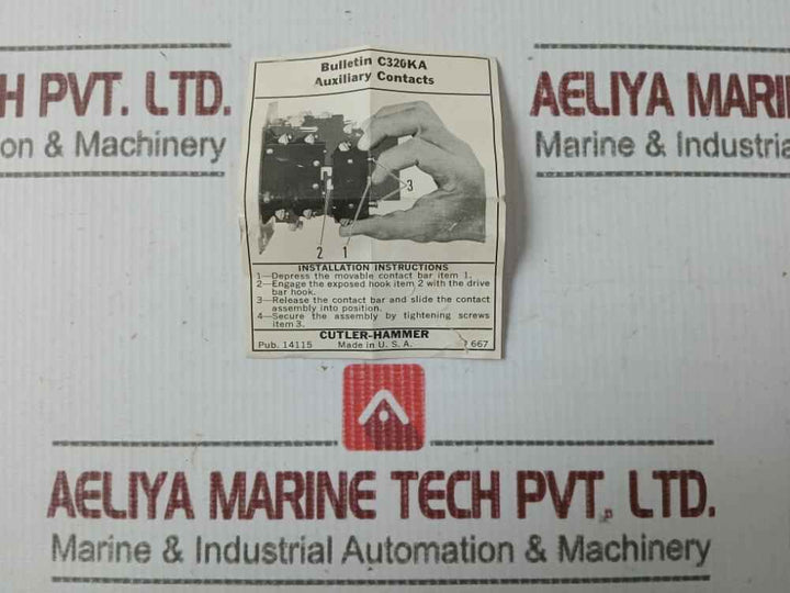 Cutler-hammer C320Ka1 Auxiliary Contact New