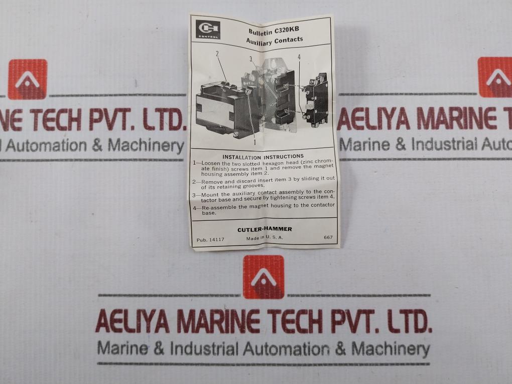 Cutler-hammer C320Kb1 Auxiliary Contact 600Vac