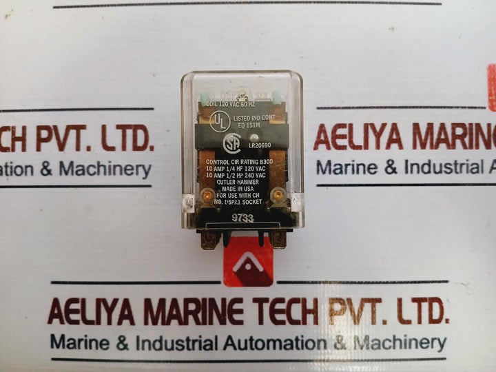 Cutler Hammer D5Pr2A General Purpose Plug-in Relay 120Vac 6Hz Ser: A1
