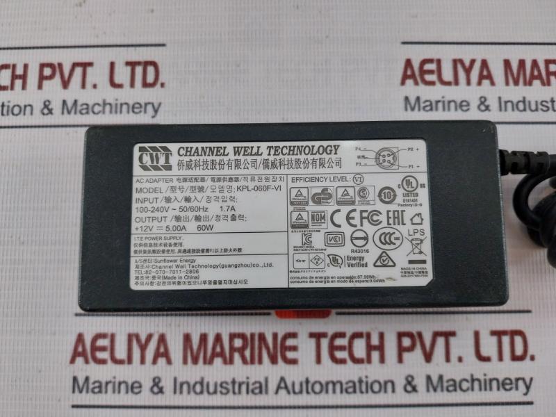 Cwt Kpl-060F-vi Ac Adapter Power Supply 12V 5A 60W I.T.E.