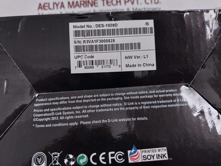 D-link Des-1008D 8-port Fast Ethernet Switch Ees1008Db...L1E, Cs07370 H/W Ver:L1