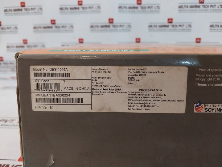 D-link Des-1016A 16 Port 10/100 Switch Oes1016Ae-b1G 100-240Vac Acn 50-60Hz