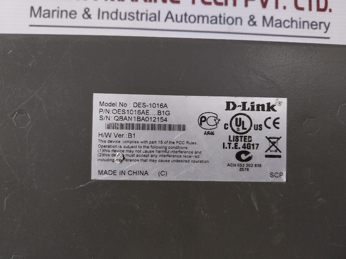 D-link Des-1016A Mbps Switch 10/100 100-240Vac 50-60Hz 0.07A
