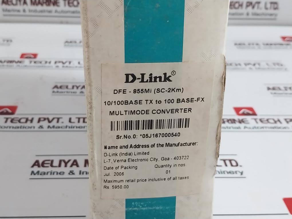D-link Dfe-855mi Ethernet Multimode Media Converter + Adaptor