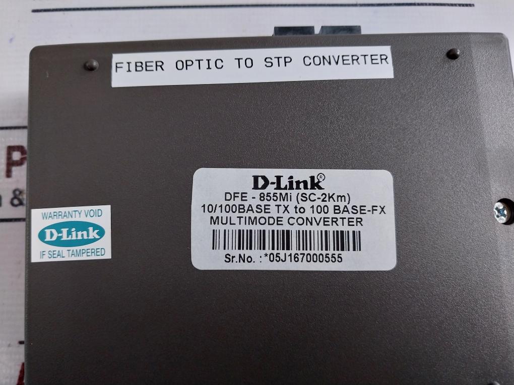 D-link Dfe-855mi Ethernet Multimode Media Converter + Adaptor