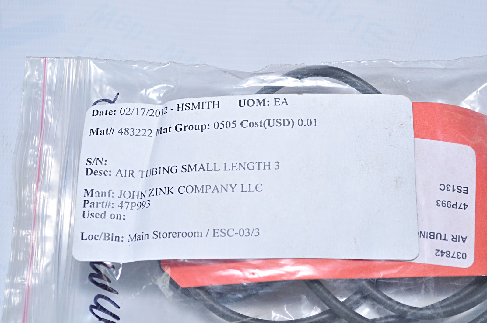 John Zink 47P993 Air Tubing
