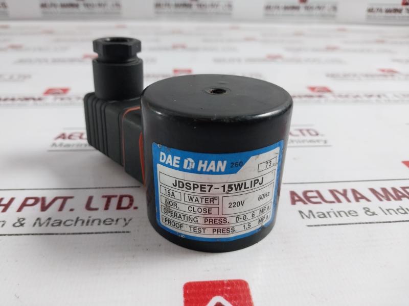 Dae Han Jdspe7-15Wlipj Solenoid Valve Coil 220V 60Hz 15A