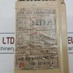 Transducer Ac 110/220V 50/60Hz Dae Joo Dt-1V-a1A