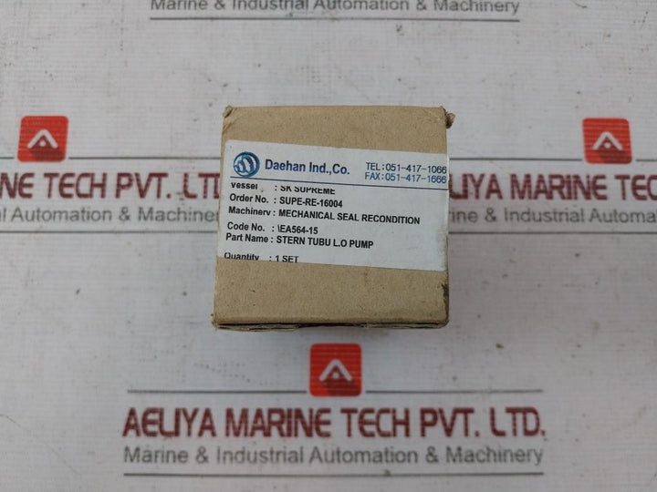 Daehan Ea564-15 Stern Tube L.O. Pump Mechanical Seal Set Supe-re-16004