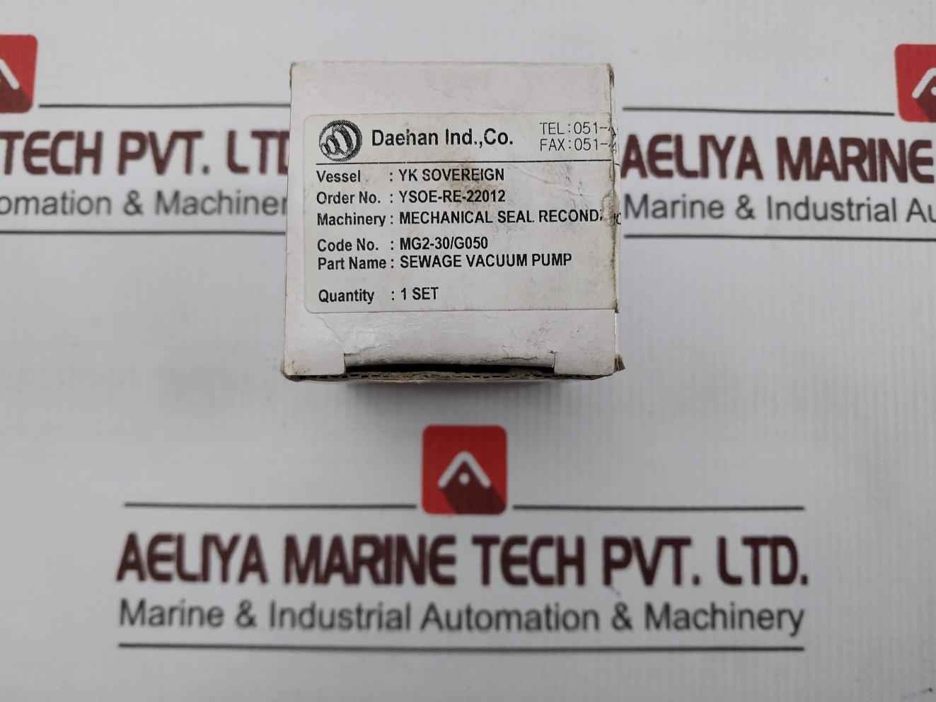 Daehan Mg2-30/G050 Mechanical Seal Set For Sewage Vacuum Pump Ysoe-re-22012