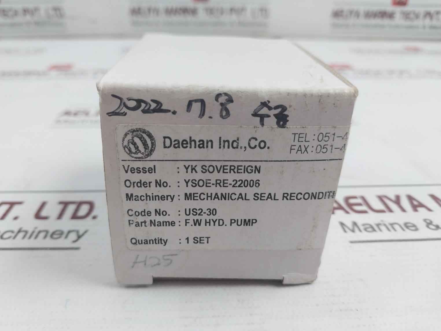 Daehan Us2-30 Mechanical Seal Ysoe-re-22006,H 000 5 934