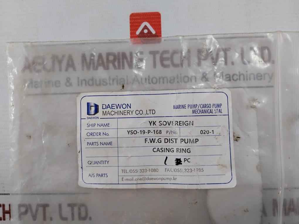 Daewon 020-1 Casing Ring For F.W.G Dist Pump 40X1