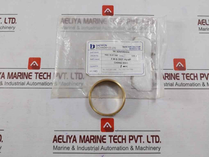 Daewon 020-2 Beechcraft Aircraft Bushing Casing Ring Yso-19-p-168 05L-000-005