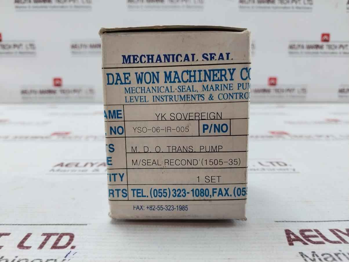 Daewon 1505-35 Mechanical Seal Set For M.D.O. Transfer Pump Yso-06-ir-005