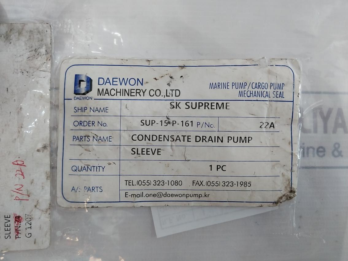 Daewon 22A Mechanical Seal Sleeve For Marine Condensate Drain Pump Evz70M