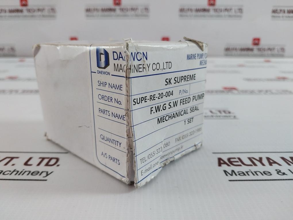 Daewon Mechanical Seal Set For F.W.G S.W Feed Pump Supe-re-20-004