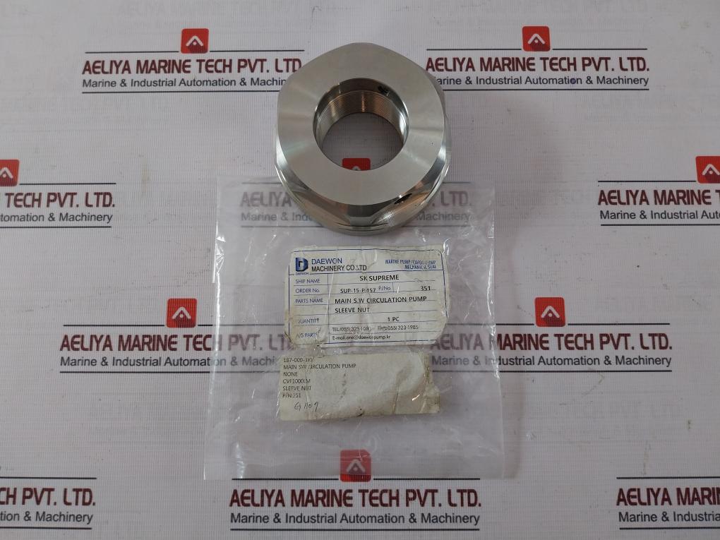 Daewon Sup-15-p-157 Main S.W Circulation Pump Sleeve Unit 351, 187-000-3Yx