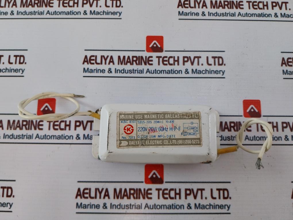 DAEYANG ELECTRIC KSC 8102 Magnetic Ballast 220V 60HZ