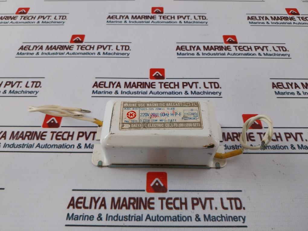 DAEYANG ELECTRIC KSC 8102 Magnetic Ballast 220V 60HZ